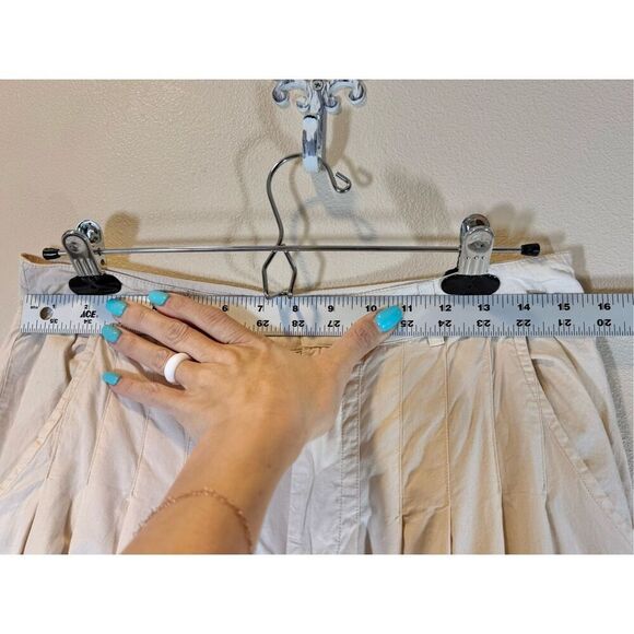 Free People Cassia Pleated Wide Leg Contemporary Cream Trousers Pants Women’s 8 - Picture 11 of 14